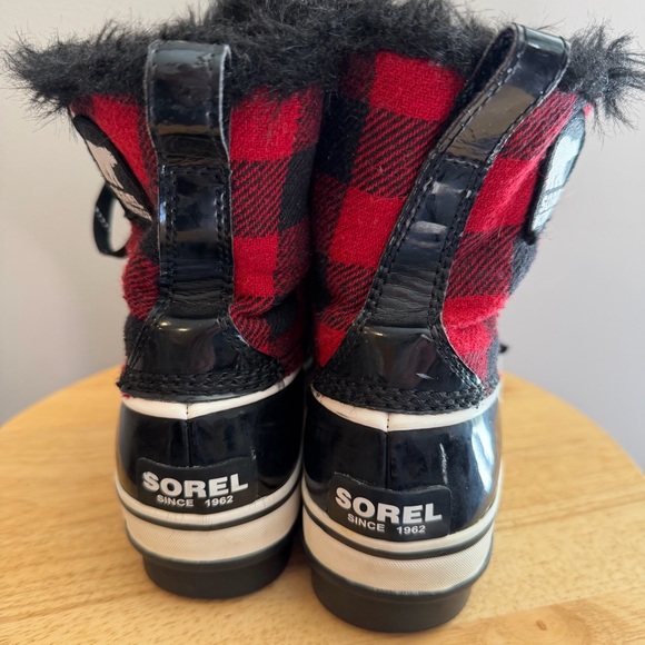 SOREL Black & Red Plaid Ankle Winter Snow Boots Women’s 7.5 Torino Waterproof - Picture 7 of 13